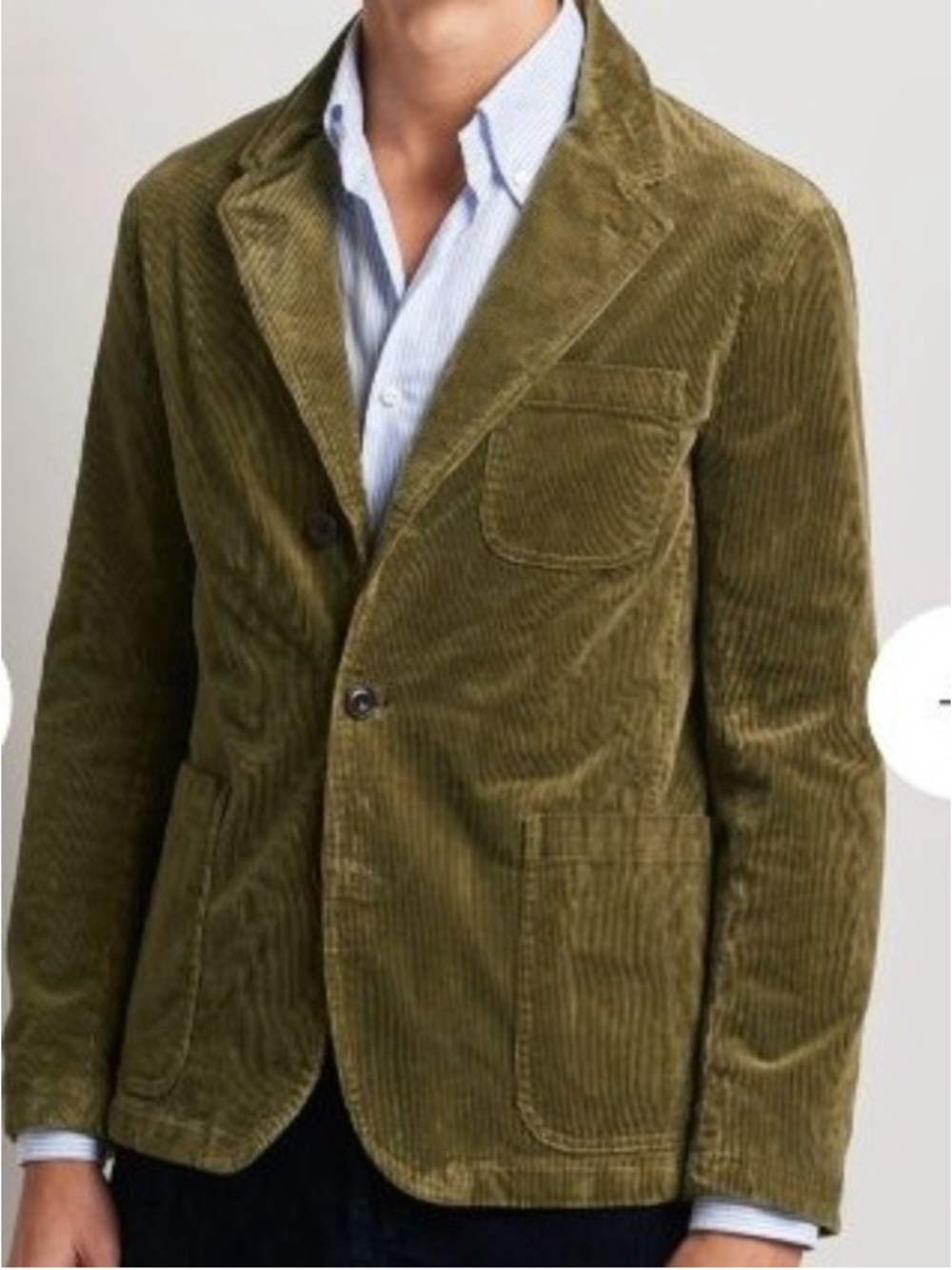 Polo Ralph Lauren Corduroy Stretch Blazer Jacket Olive Green 42R